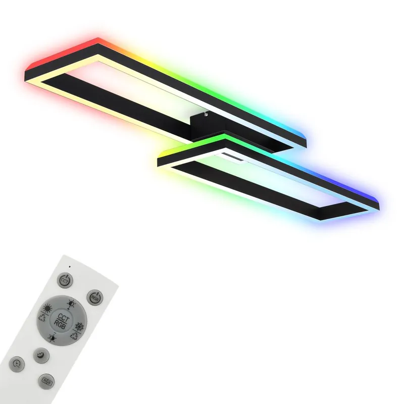 RGB CCT LED Deckenleuchte, 119,5 cm, LED-Platine, 45 W, 4400 lm, schwarz Preis Gesenkt