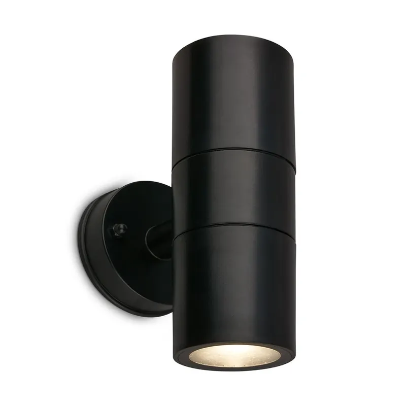 LED Wandlampe Aussen, IP54 Spritzwasser- und Staubschutz, Up-& Downlight, 16cm Höhe, Schwarz Geprüft