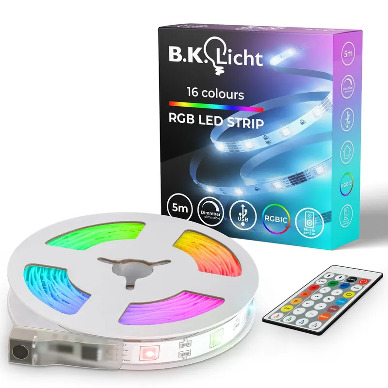Jetzt Kaufen LED Streifen 5 m - dimmbar, Fernbedienung, USB, Farbwechsel, Magic RGB