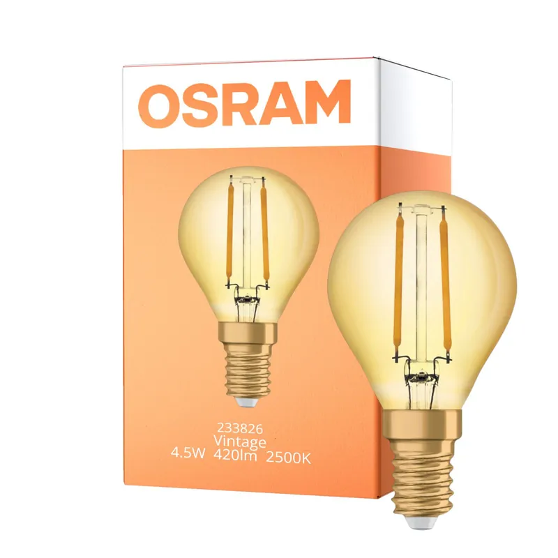 Osram Vintage 1906 LED E14 Kugel Fadenlampe Gold 4.5W 420lm - 825 Extra Warmweiß | Ersatz für 35W Angebot