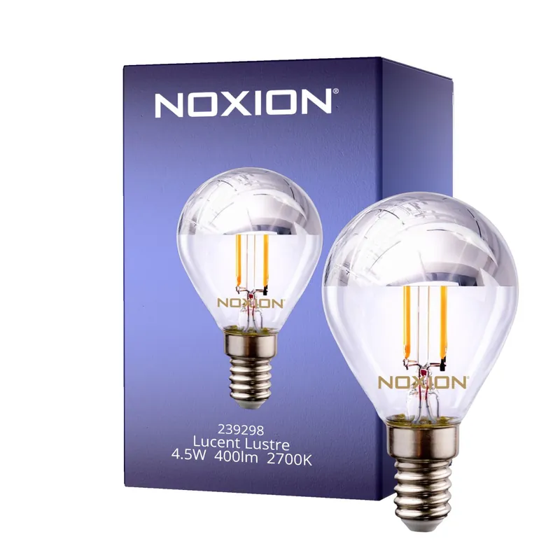 Noxion Lucent LED Lustre E14 Kugel Fadenlampe Spiegel 4.5W 400lm - 827 Extra Warmweiß | Ersatz für 40W Schnäppchen