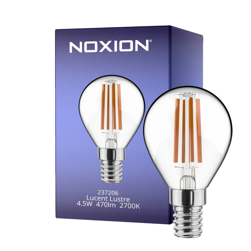 Nur Für Kurze Zeit Noxion Lucent Lustre LED E14 Kugel Fadenlampe Klar 4.5W 470lm - 827 Extra Warmweiß | Dimmbar - Ersatz für 40W