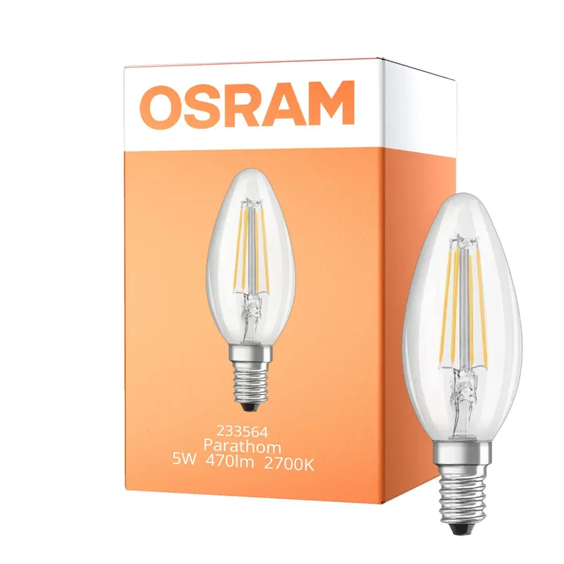 Osram Classic LED E14 Kerze Fadenlampe Klar 5W 470lm - 827 Extra Warmweiß | Dimmbar - Ersatz für 40W Bestseller