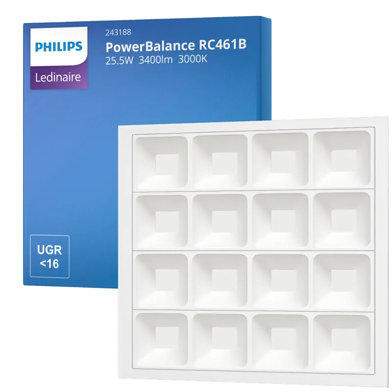 Philips LED Panel PowerBalance RC461B 25.5W 3400lm - 930 Warmweiß | 60x60cm - UGR <16 - Höchste Farbwiedergabe - Bewegungs- und Lichtsensor Jetzt Kaufen