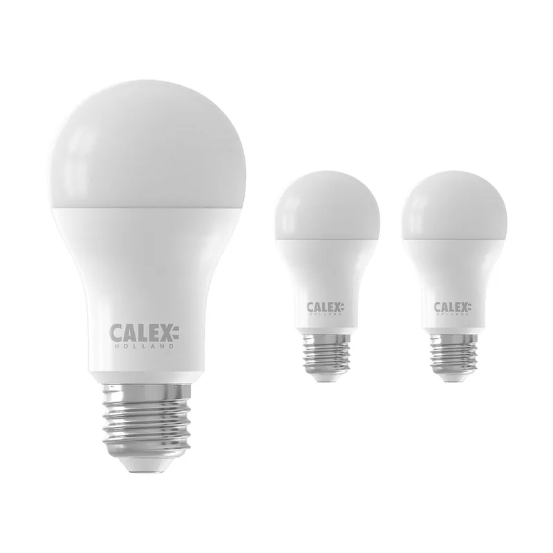 Mehrfachpackung 3x Calex Smart Tuya Wifi E27 Birne 9W 806lm - 822-840 Abstimmbares Weiß | Dimmbar - Ersatz für 60W Geprüft
