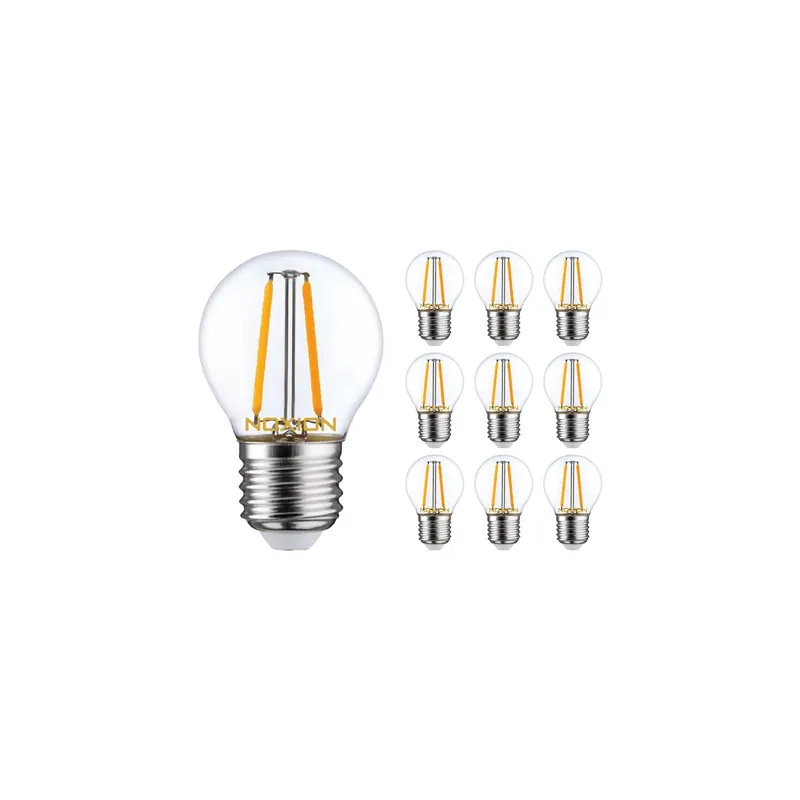 Mehrfachpackung 10x Noxion Lucent Lustre LED E27 Kugel Fadenlampe Klar 2.5W 250lm - 827 Extra Warmweiß - Ersatz für 25W Top-Angebot