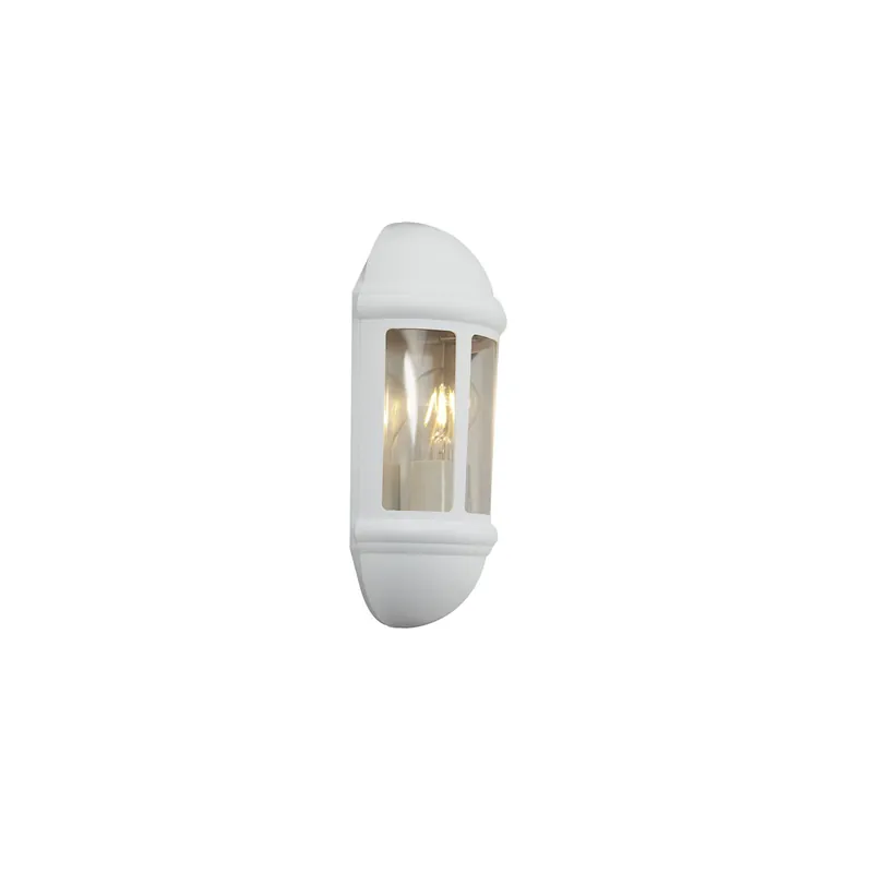 Ansell LED Wall Light Latina Half Lantern White - Suitable for E27 up to 42W | IP65 - Light Sensor Bestpreis