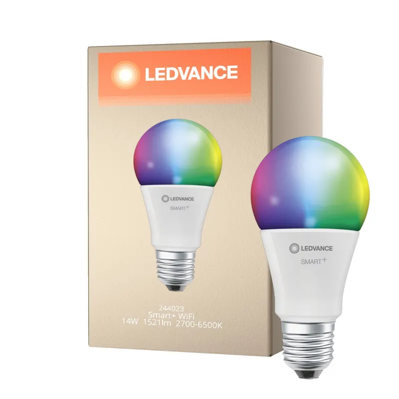 Ledvance Smart+ Wifi E27 Birne Classic 14W 1521lm - 827-865 Abstimmbares Weiß | RGBW - Dimmbar - Ersatz für 100W Zertifiziert