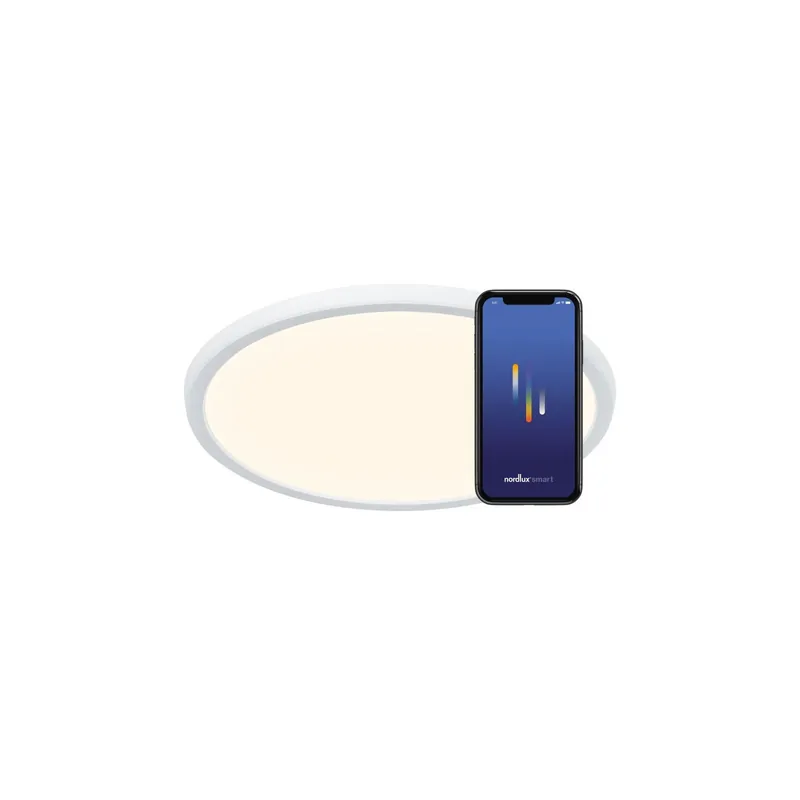 Nordlux Led-Wand- Und Deckenleuchte Oja Smart Weiß 30W 3500lm 120D - 822-865 Abstimmbares Weiß | Dimmbar – IP20 Neu Im Sortiment