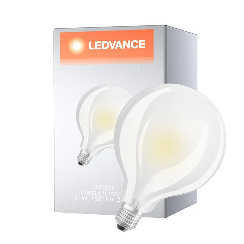 Billig Ledvance Superior Classic LED E27 Globe Matt 11W 1521lm - 927 Extra Warmweiß | Höchste Farbwiedergabe