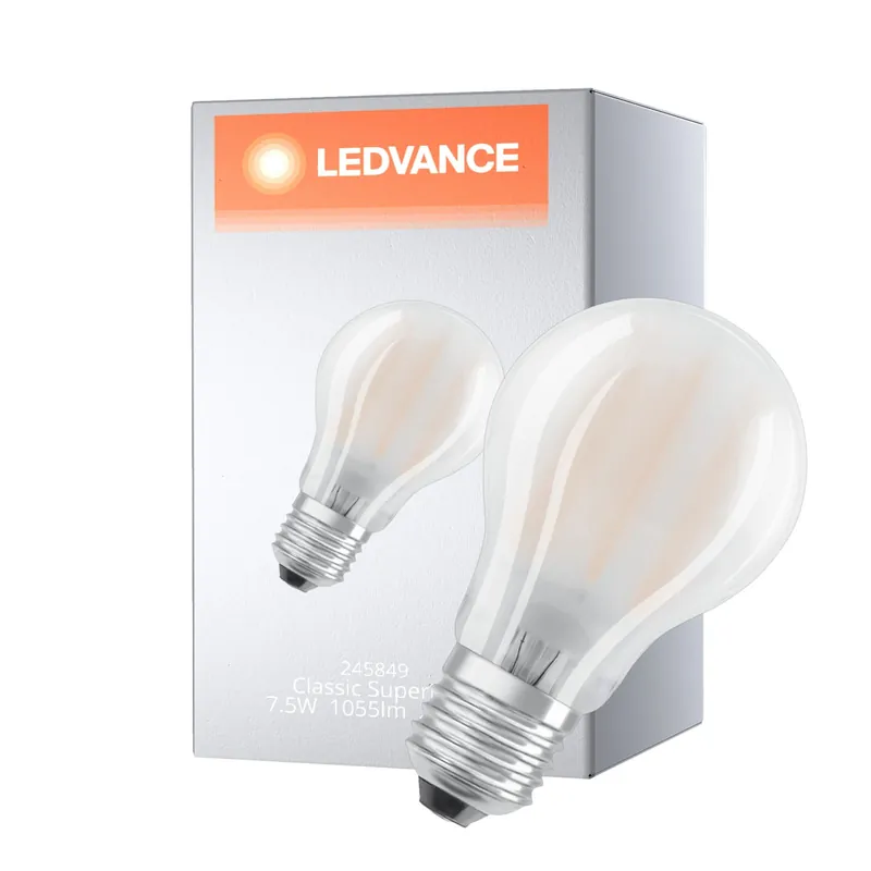 Markenware Ledvance Superior Classic LED E27 Birne Matt 7.5W 1055lm - 927 Extra Warmweiß | Dimmbar - Höchste Farbwiedergabe