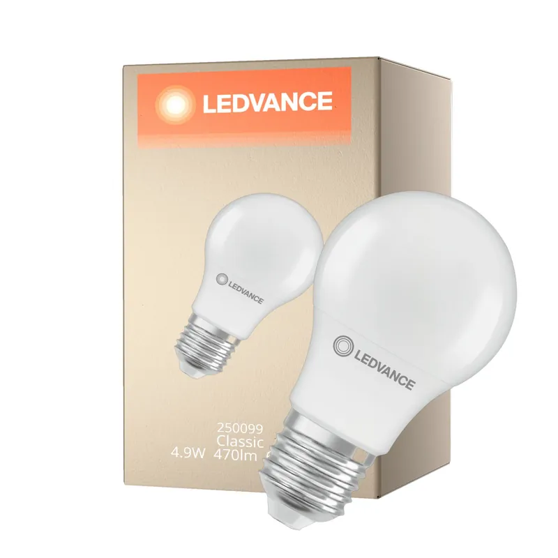 Ledvance Classic LED E27 Birne Matt 4.9W 470lm - 865 Tageslichtweiß | Ersatz Für 40W Günstig
