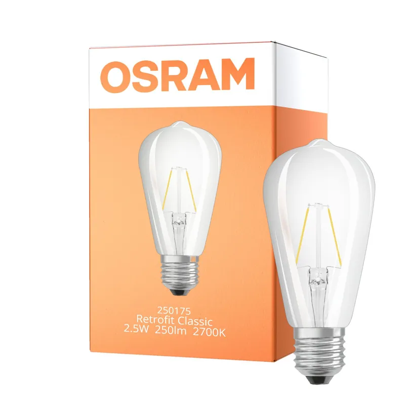Top-Angebot Osram Classic LED E27 Edison Fadenlampe Klar 2.5W 250lm - 827 Extra Warmweiß | Ersatz Für 25W