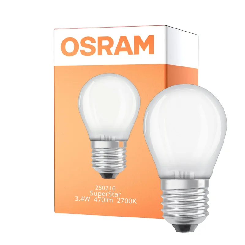 Osram LED Superstar E27 Kugel Fadenlampe Matt 3.4W 470lm - 927 Extra Warmweiß | Höchste Farbwiedergabe - Dimmbar - Ersatz Für 40W Highlight