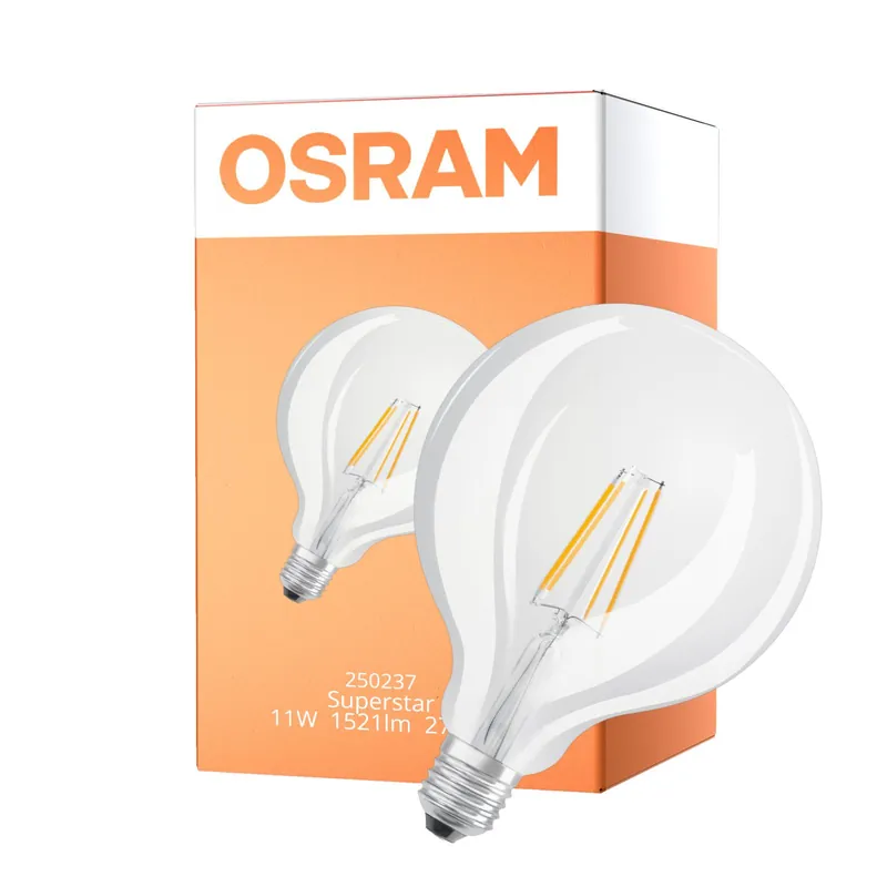 Osram LED Superstar E27 Globe G125 Fadenlampe Klar 11W 1521lm - 927 Extra Warmweiß | Höchste Farbwiedergabe - Ersatz Für 100W Markenprodukt