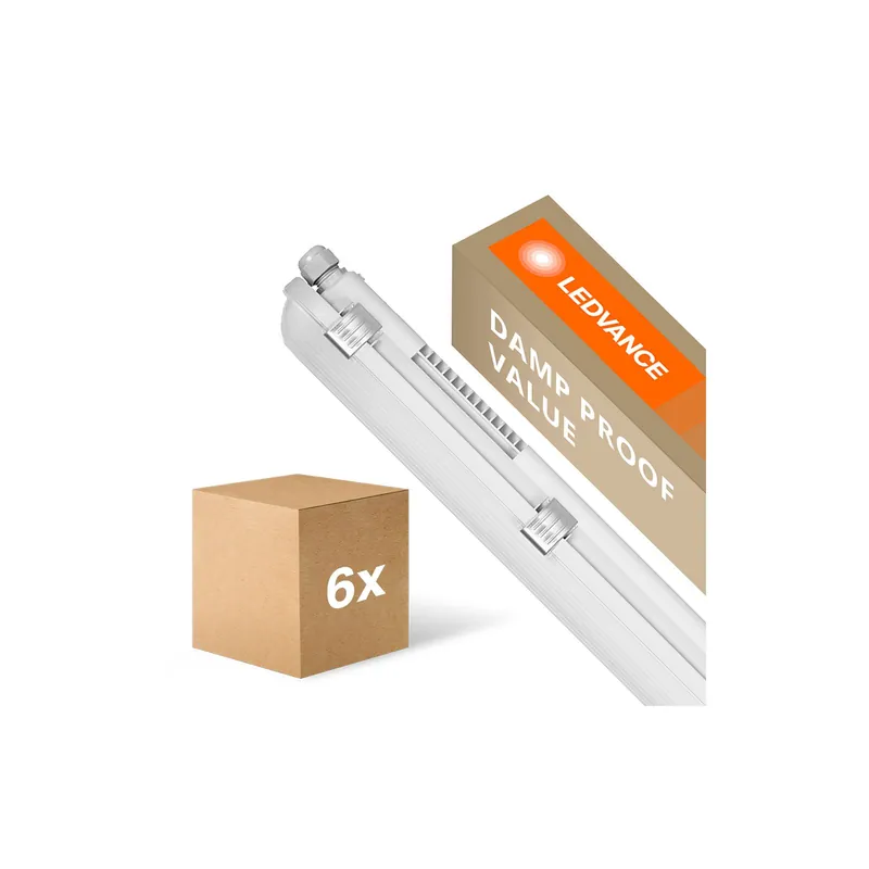 Mehrfachpackung 6x Ledvance LED Feuchtraumleuchte Feuchtigkeitsdicht Value 50W 6000lm - 840 Kaltweiß | 150cm Abverkauf