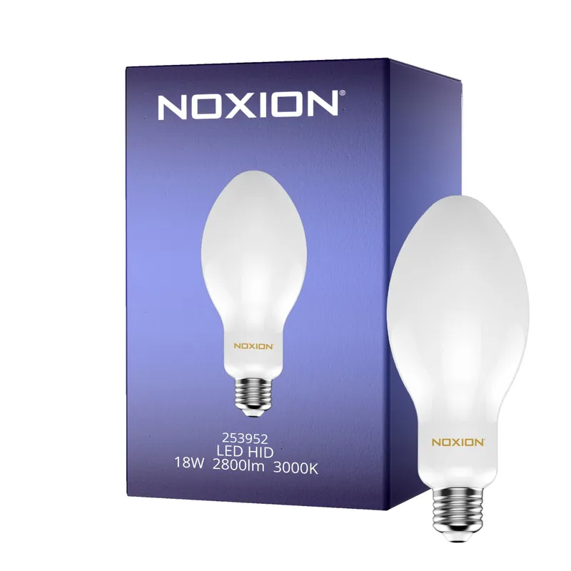Noxion LED HID Ersatz Für HPL/SON HQL/NAV Elliptisch E27 18W 2800lm - 830 Warmweiß | Ersatz Für 50W Bestseller