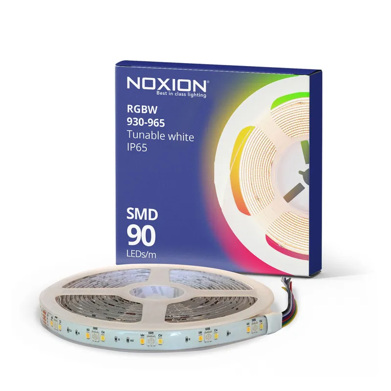 Noxion LED-Streifen Naga 5 Meter 24V - 90LEDs/m - 12W/m - RGBW - 930-965 Abstimmbares Weiß | 12mm - IP65 - Höchste Farbwiedergabe - SMD2835+SMD5050 Neu
