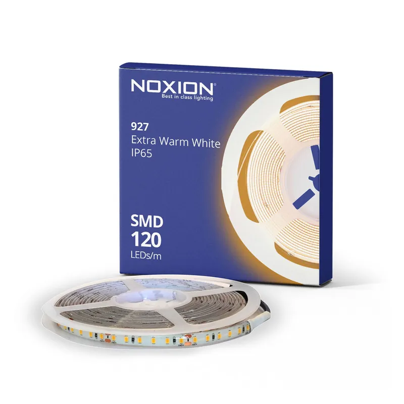 Noxion LED-Streifen Naga 5 Meter 24V - 120LEDs/m - 9.6W/m - 927 Extra Warmweiß | 8mm - IP65 - Höchste Farbwiedergabe - SMD2835 Top-Preis