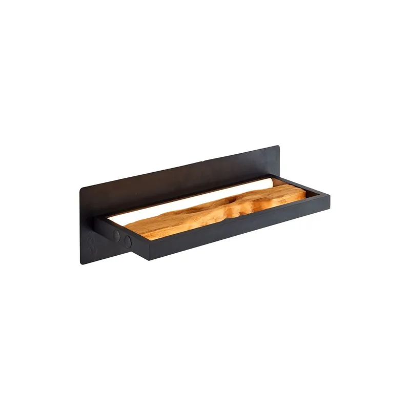 Brilliant Chaumont Wandleuchte Aluminium Metall Holz Schwarz 8W 930lm - 830 Warmweiß Wochenendangebot