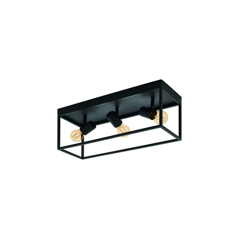 Eglo Deckenleuchte Silentina Stahl Schwarz | IP20 - Geeignet für 3x E27 Sonderangebot