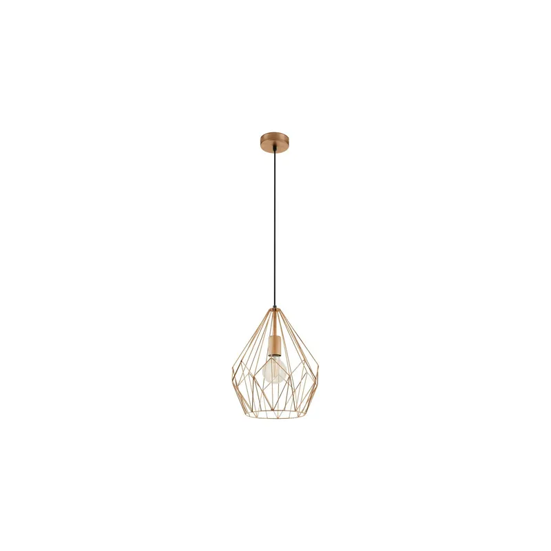 Eglo Pendelleuchte Carlton Stahl Bernstein | IP20 - Geeignet für 1x E27 Knallerangebot