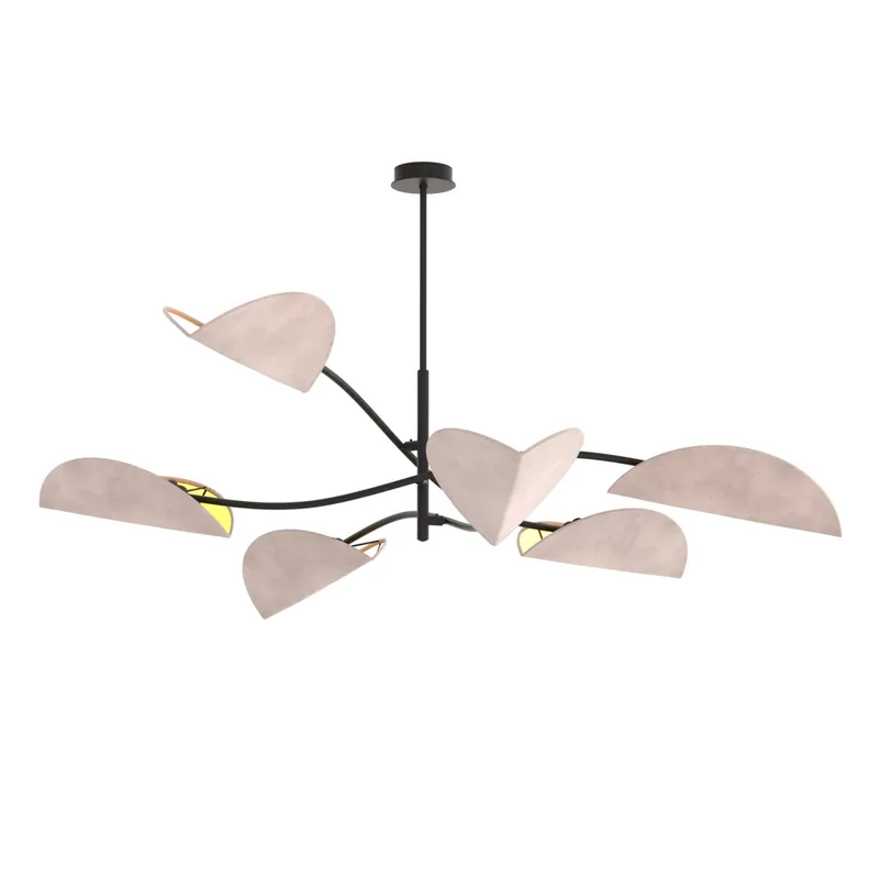 Emibig Deckenleuchte Lotus Stahl Schwarz | Geeignet für 6x E14 - Max 10W Mega-Angebot