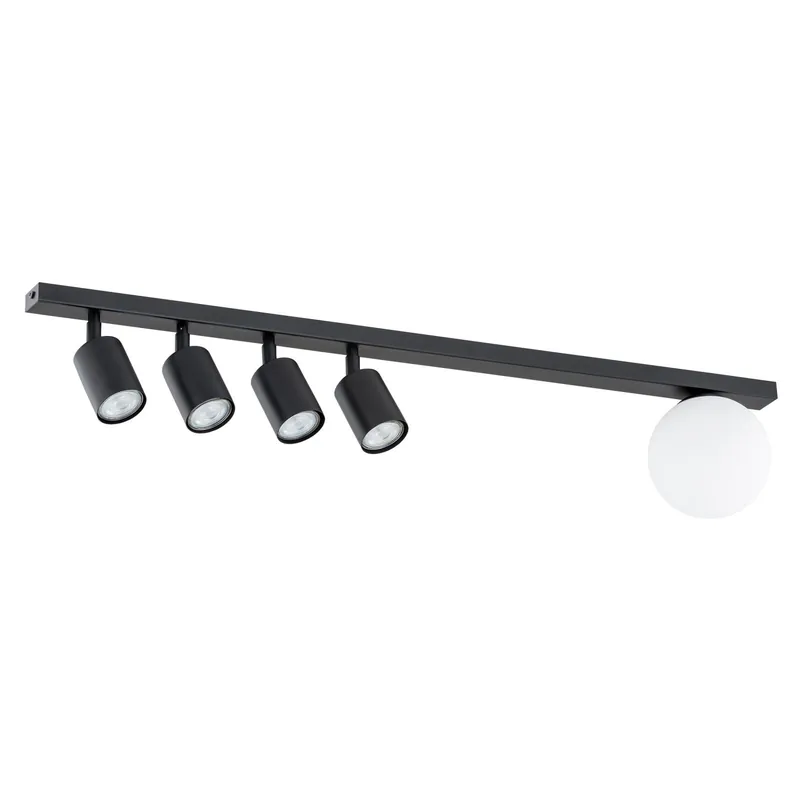 Emibig Deckenleuchte Baster Stahl Schwarz | Geeignet für 4x GU10 - Max 8W, 1x E14 - Max 10W Beliebt