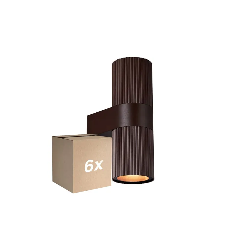 Top-Seller Mehrfachpackung 6x Nordlux Kyklop Wandleuchte Aluminium Rostig Up & Down | Geeignet für 2x GU10