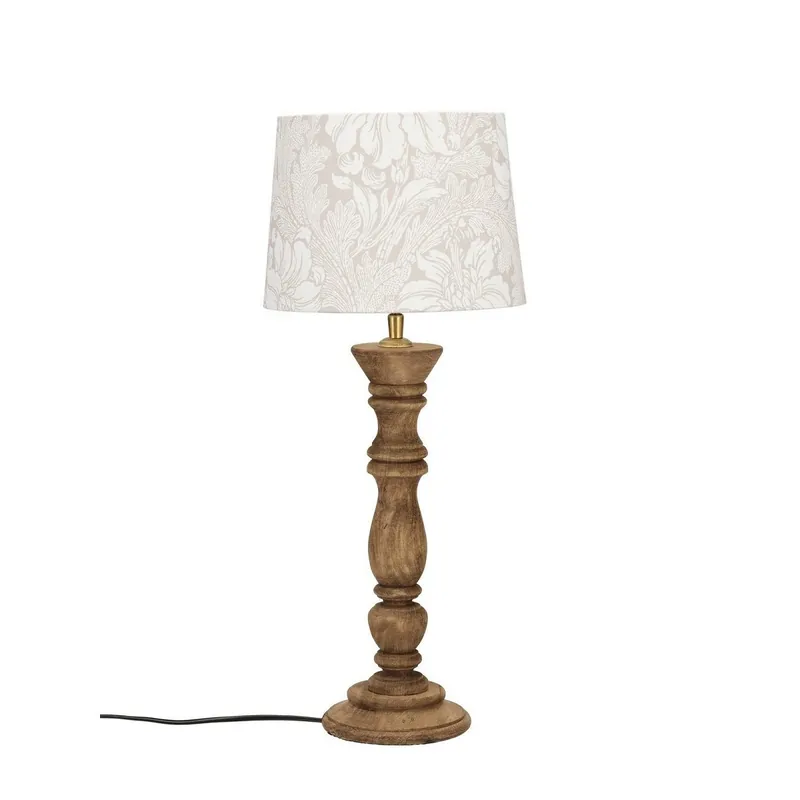 PR Home 1304608-5352 Tischleuchte Lodge Holz Schirm Creme 59cm E27 Rabatt