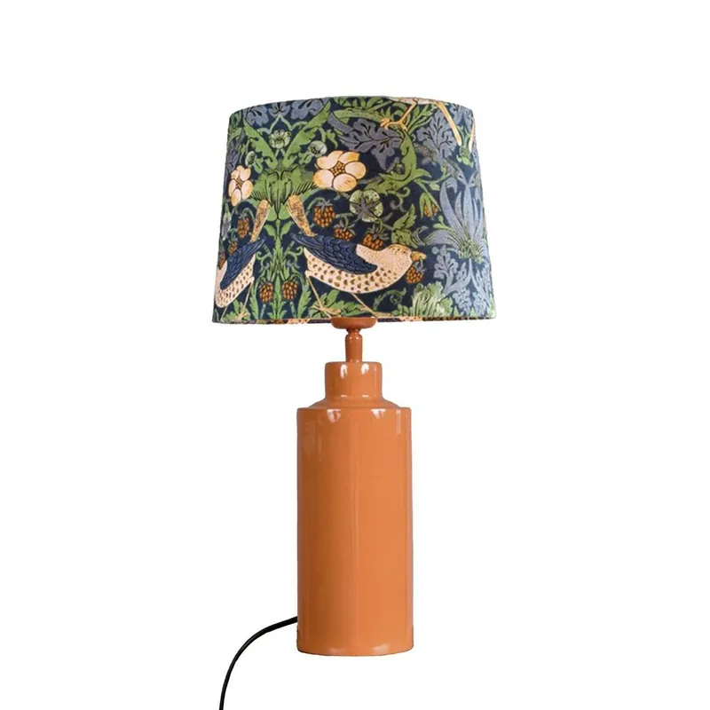 PR Home 4163234-008 Tischleuchte Solo Orange Stoffschirm Bunt 48cm Preis Gesenkt