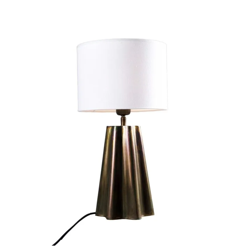 Bestseller PR Home 4373402-FR01 Tischleuchte Aira Öl Messing Optik Schirm Weiß 50cm