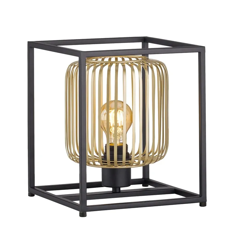 Markenprodukt Fischer & Honsel 50620 Tischleuchte Caydo schwarz goldfarben E27