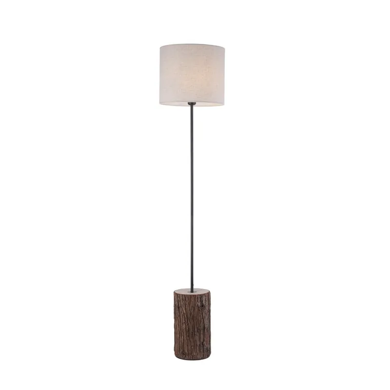 Zertifiziert JUST LIGHT 11234-79 LED Stehleuchte Holzdekor Stoffschirm E27 165cm