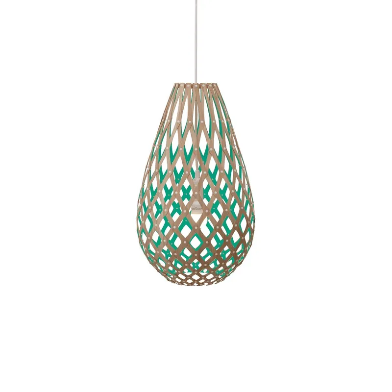 Markenprodukt David Trubridge Koura Pendelleuchte 75 cm aqua