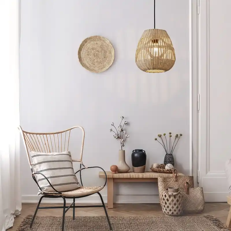 Nova Luce 9586500 MARLO Pendelleuchte 27cm Natur E27 Direkt Vom Hersteller