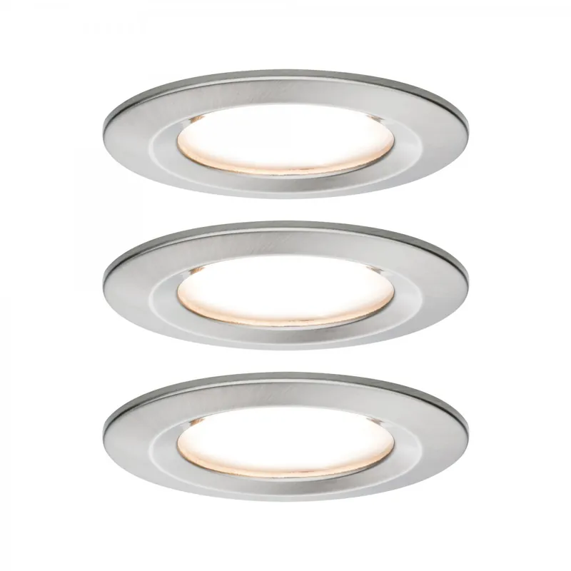 Expressversand Paulmann No. 93458 Einbauleuchte LED Coin Nova 3er-Set rund 6W Eisen starr
