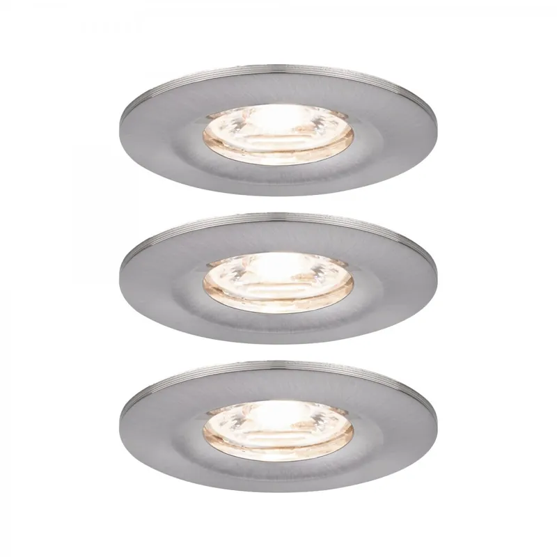 Top-Seller Paulmann No. 94301 Einbauleuchte Nova mini starr IP44 3x4W 2.700K Eisen gebürstet 230V