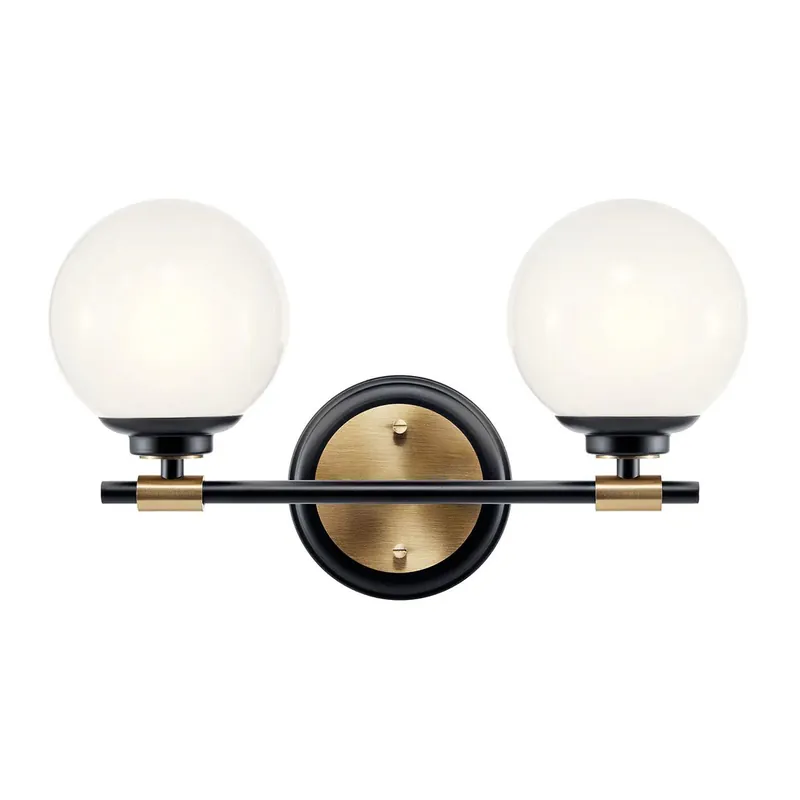 Echt Elstead Lighting Benno Wandleuchte 2-flammig Schwarz Champagnerbronze