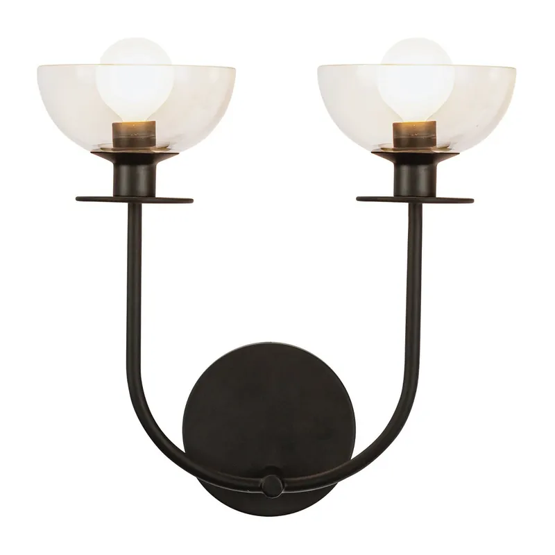 Elstead Lighting Sylvia Wandleuchte 2-flammig Schwarz Expressversand