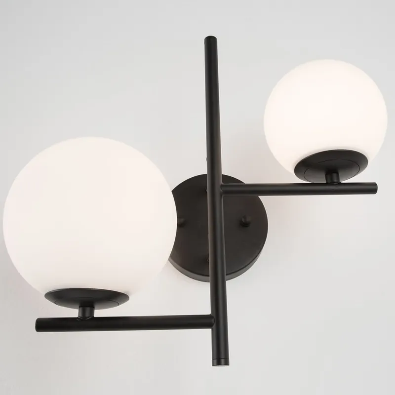 Sichere Zahlung Nova Luce 9190421 IMPERO Wandleuchte 2-flammig Schwarz Weiss G9