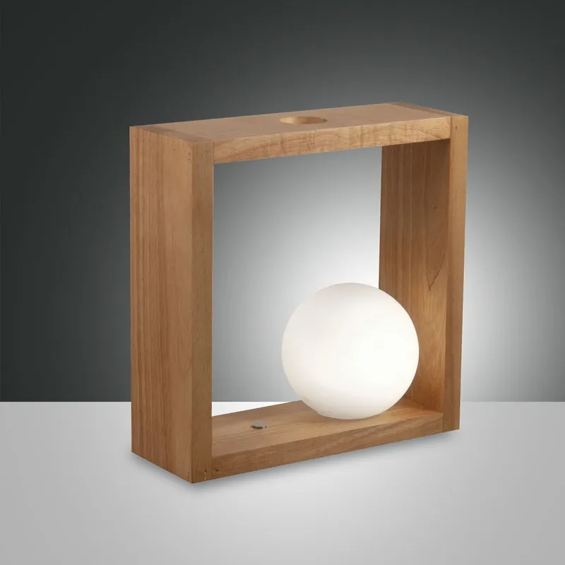 Direktkauf Fabas Luce 3669-30-215 Tischleuchte Kark eichenholz mit Touchdimmer
