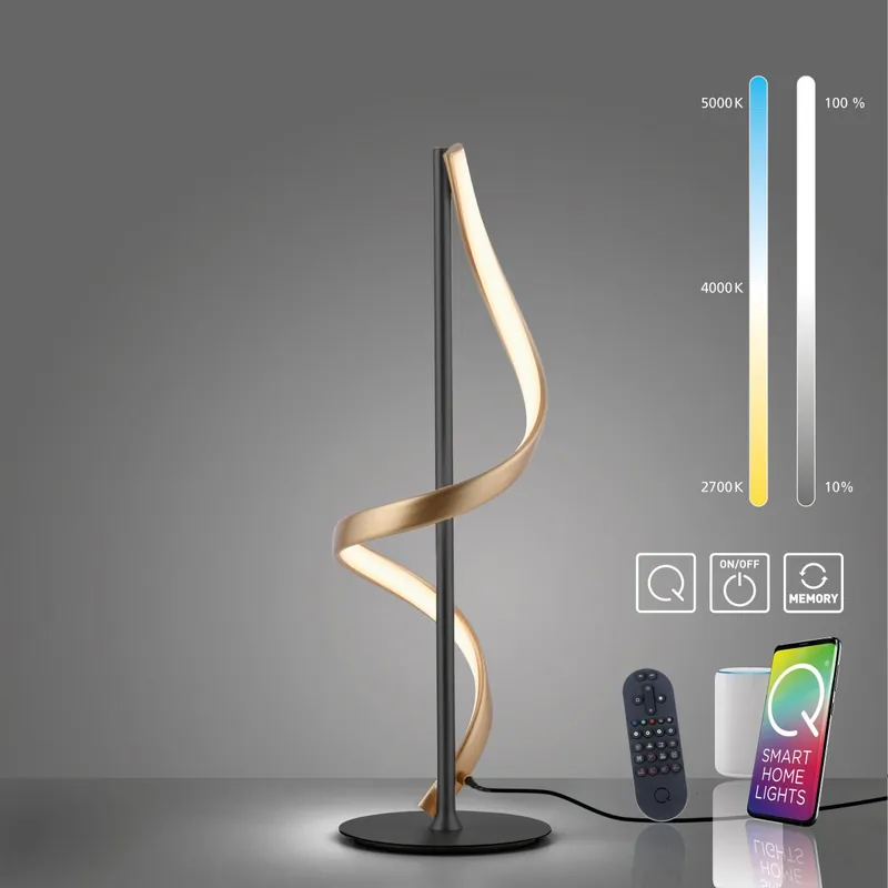Paul Neuhaus 4385-13 Q-SWING LED Tischleuchte anthrazit messing Smart Home Expressversand