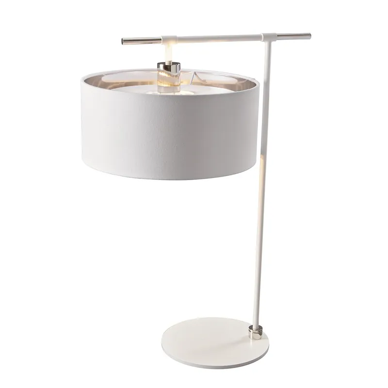 Elstead Lighting Balance 1-Light Tischleuchte 1-flammig Weiss Nickel 65cm E27 Top-Angebot