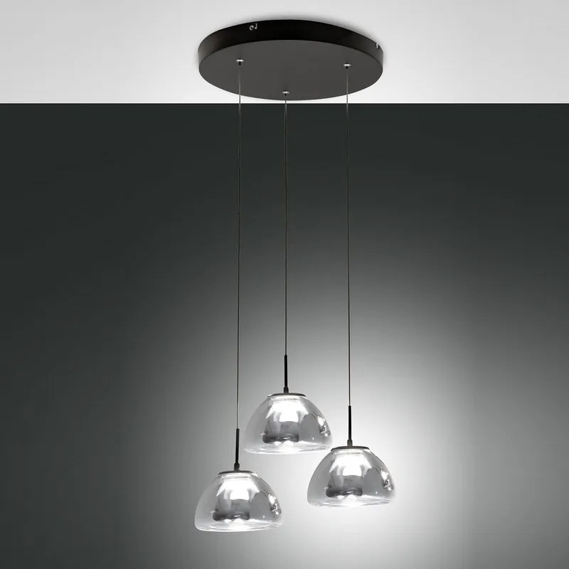 Fabas Luce 3764-47-126 LED Pendelleuchte Lucille 3-flammig grau transparent Begrenztes Angebot