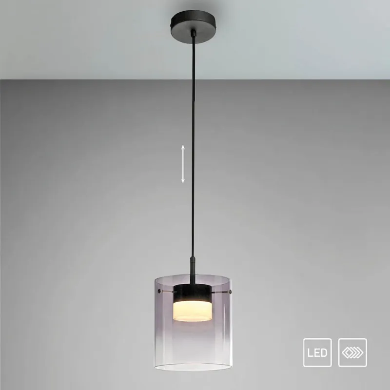 JUST LIGHT 14042-18 ELIO Pendelleuchte 1-flammig schwarz 3000K Schneller Versand