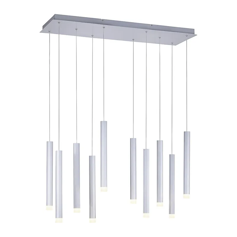 Sonderaktion JUST LIGHT 15206-95 BRUNO LED Pendelleuchte 10-flammig alu silber 3000K
