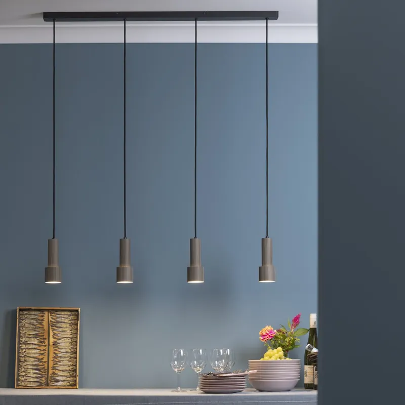 Bestseller Brilliant Leuchten 60118-76 Cadiz Pendelleuchte 4-flammig schwarz bronze gebürstet