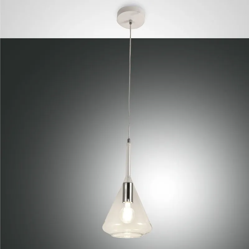 Finale Aktion Fabas Luce 3582-40-241 Pendelleuchte Tris transparent weiss E27