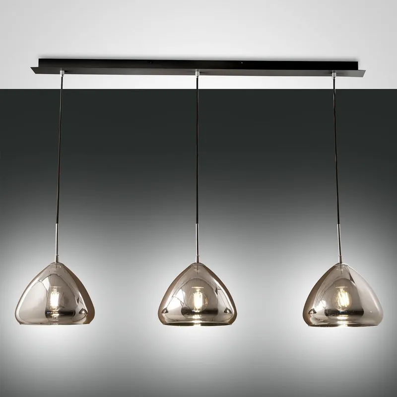 Fabas Luce 3667-48-138 Pendelleuchte Glow 3-flammig verchromt schwarz E27 Markenware